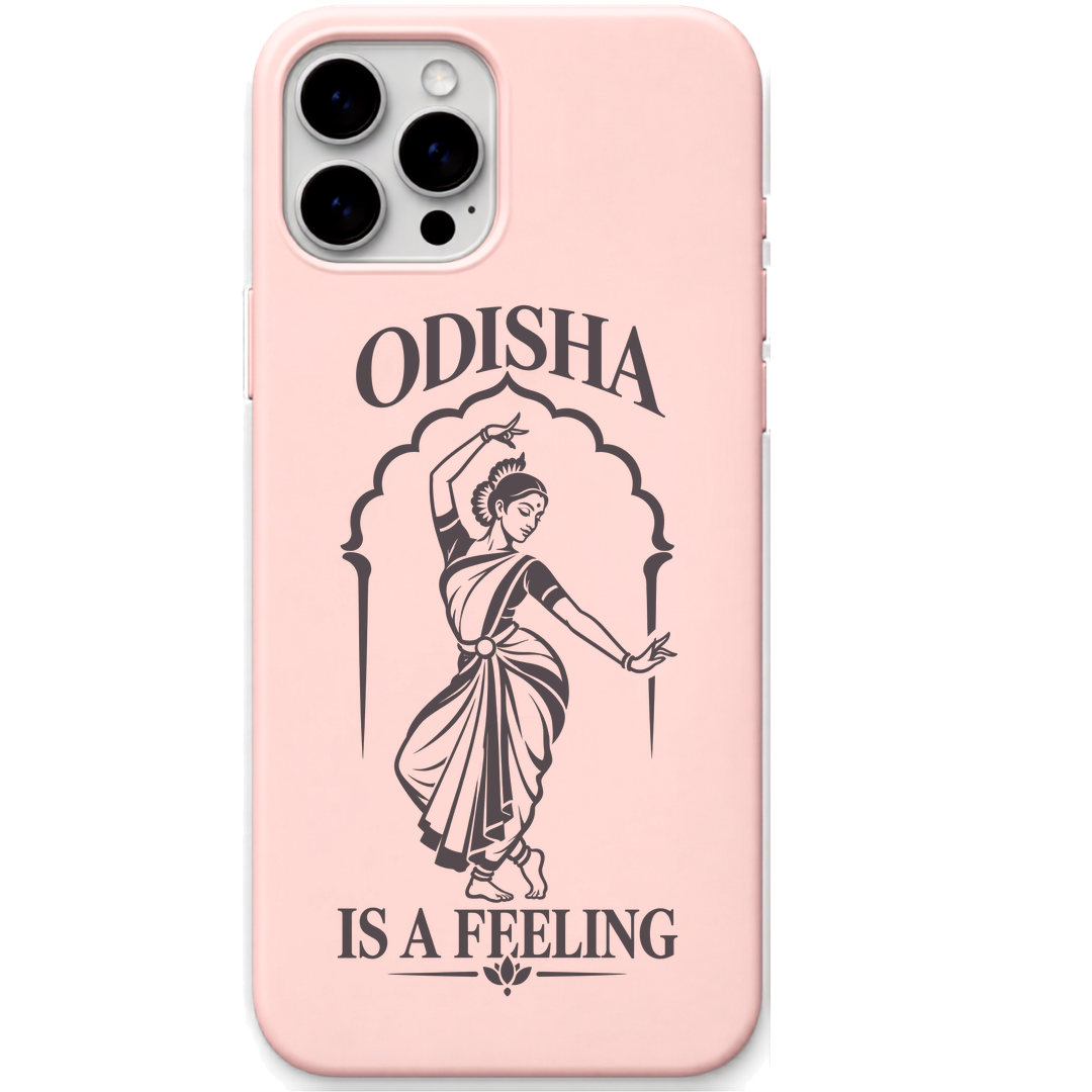 Odisha Is a Feeling engraved pastel silicone phone cover in Blush Pink