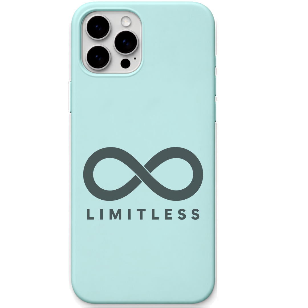 Limitless minimal infinity symbol engraved pastel silicone phone cover in Mint Green