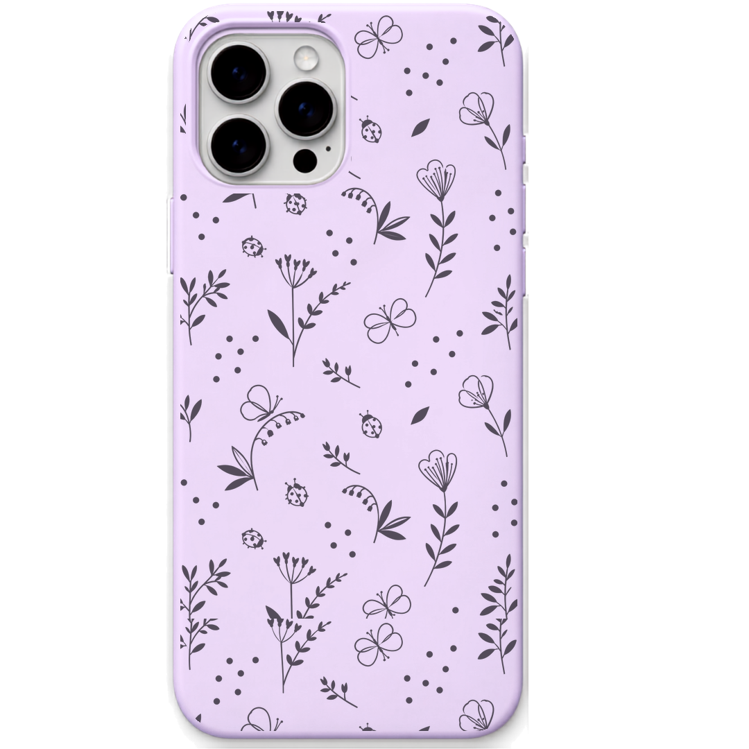 Little Garden Mini engraved silicone phone cover in Lavender