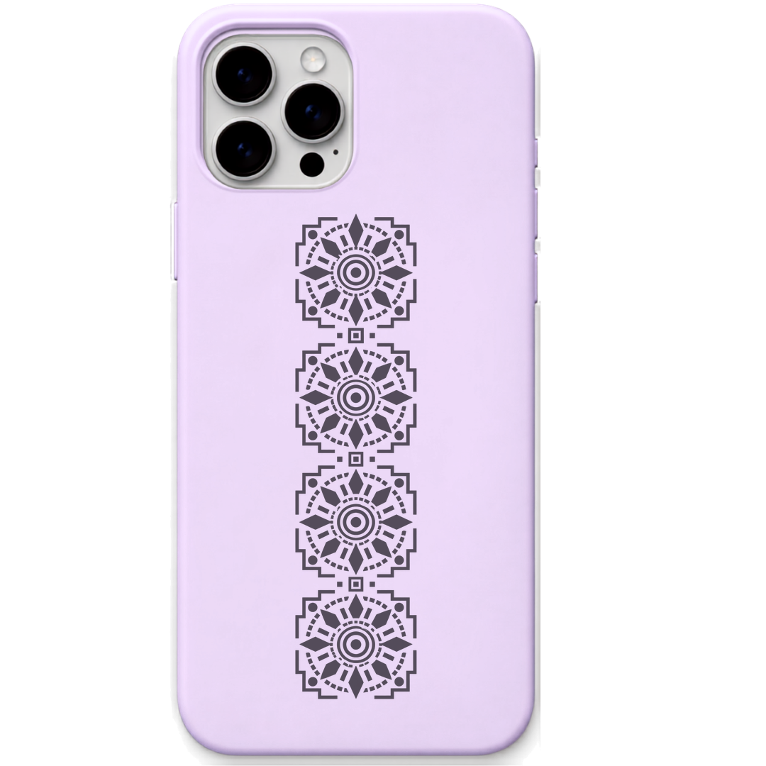 Aangan Geometry ornamental geometric motifs engraved pastel silicone phone cover in Lavender