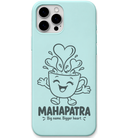 Mahapatra Big Name Bigger Heart engraved pastel silicone phone cover in Mint Green