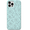 Soft Bloom engraved silicone phone cover in Mint Green