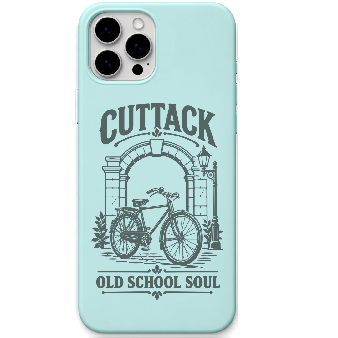Cuttack Old School Soul engraved pastel silicone phone cover in Mint Green