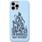 Rourkela Built Different engraved pastel silicone phone cover in Sky Blue