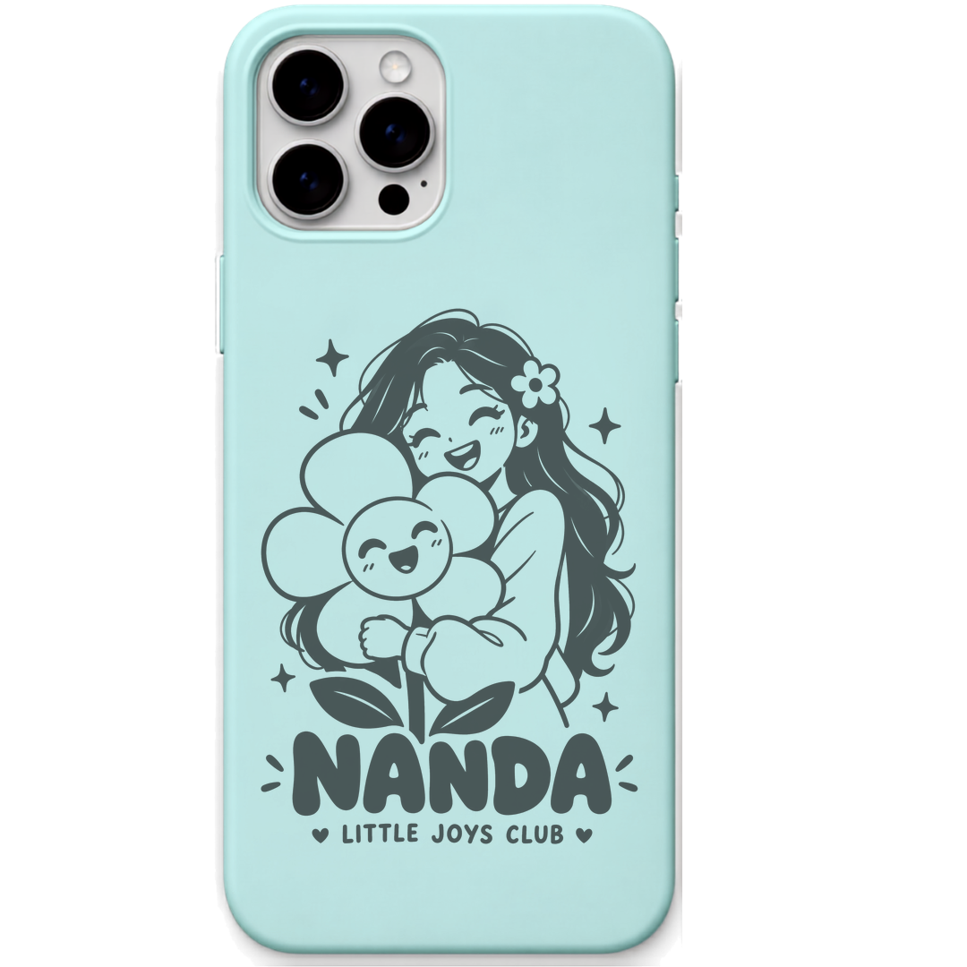 Nanda Little Joys Club engraved pastel silicone phone cover in Mint Green