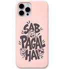 Sab Pagal Hai funny cartoon mood engraved silicone phone cover in Blush Pink