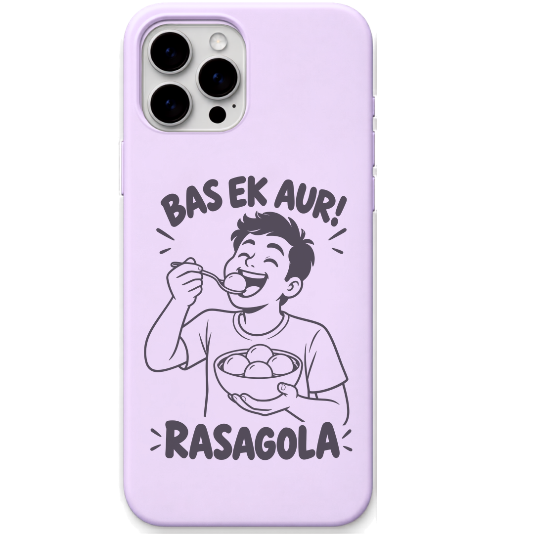 Bas Ek Aur Rasagola engraved pastel silicone phone cover in Lavender