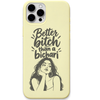 Better Bitch Than Bichari sassy girl quote engraved silicone phone cover in Lemon Yellow