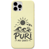 Puri Mo Santi Peace Club engraved pastel silicone phone cover in Lemon Yellow