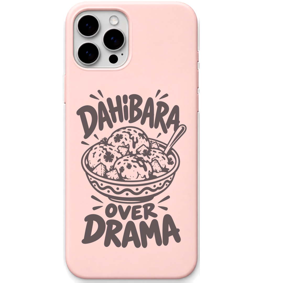 Dahibara Over Drama engraved pastel silicone phone cover in Blush Pink