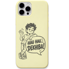 Hau Hau Dekhiba Odia Reply Mode engraved pastel silicone phone cover in Lemon Yellow