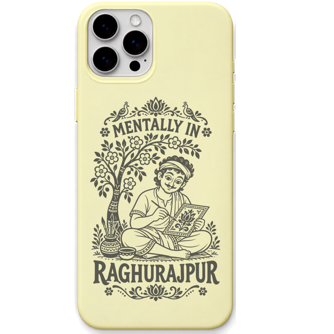 Mentally in Raghurajpur Artist engraved pastel silicone phone cover in Lemon Yellow