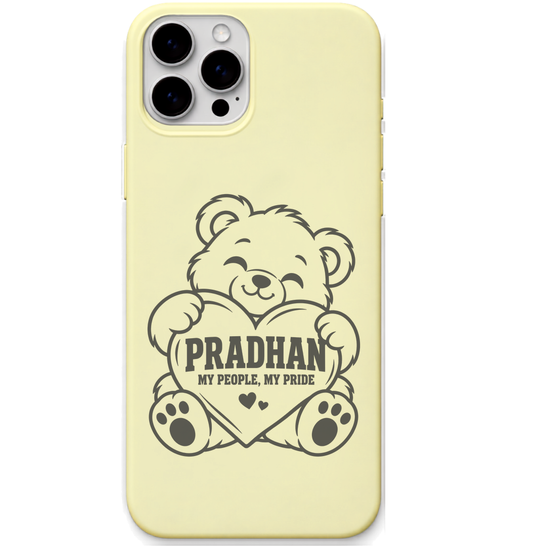 Pradhan My People My Pride engraved pastel silicone phone cover in Lemon Yellow