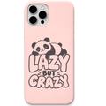 Lazy But Crazy Panda – Engraved Pastel Silicone Phone Cover