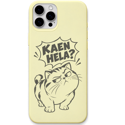 Kaen Hela engraved pastel silicone phone cover in Lemon Yellow