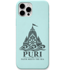 Puri Faith Meets the Sea engraved pastel silicone phone cover in Mint Green