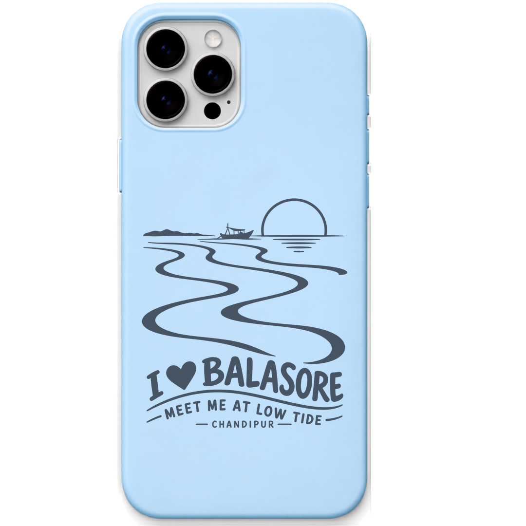 Balasore Meet Me at Low Tide engraved pastel silicone phone cover in Sky Blue
