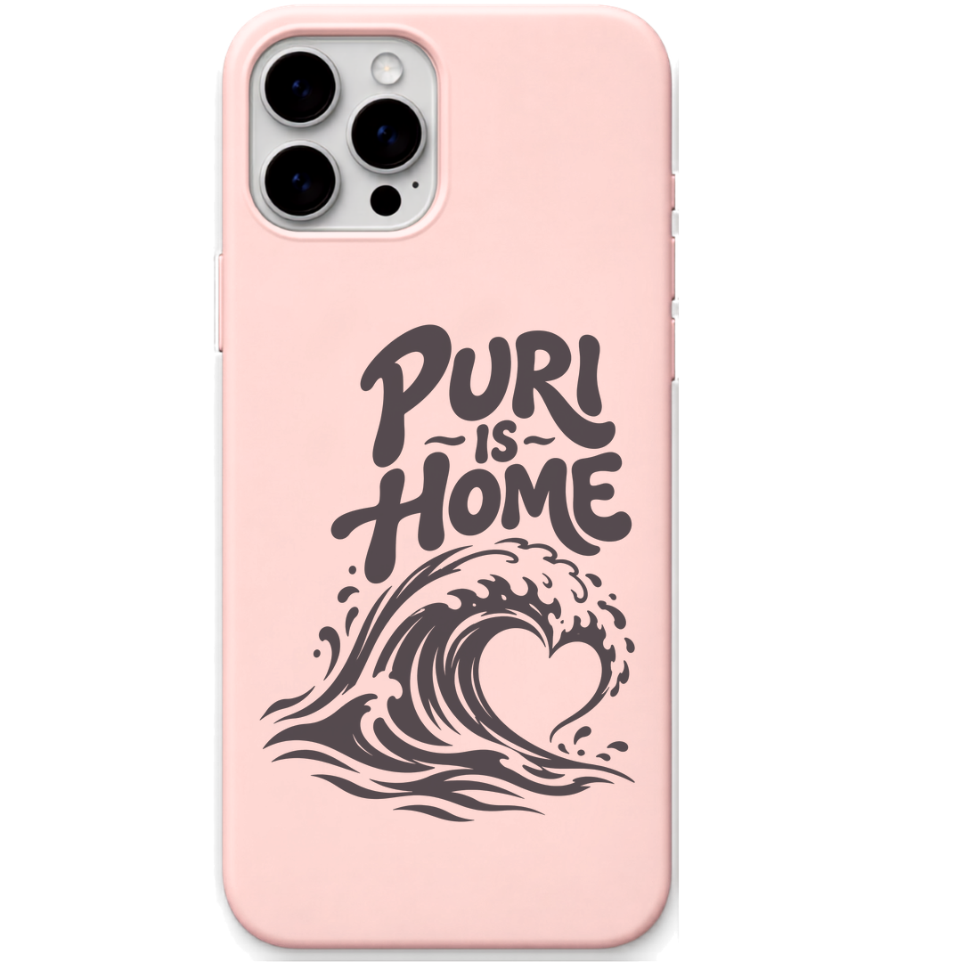 Puri Is Home engraved pastel silicone phone cover in Blush Pink