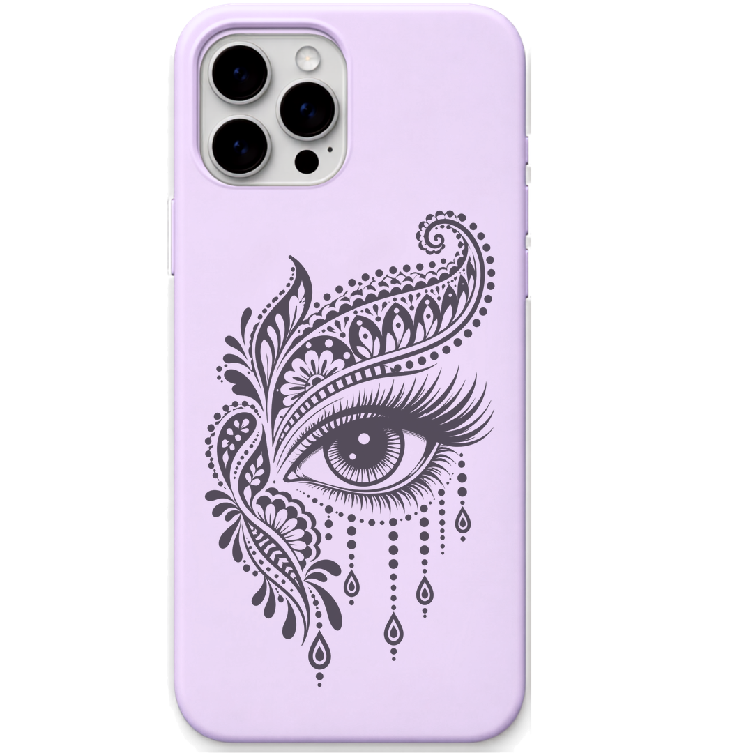 Paisley Gaze paisley eye art engraved pastel silicone phone cover in Lavender