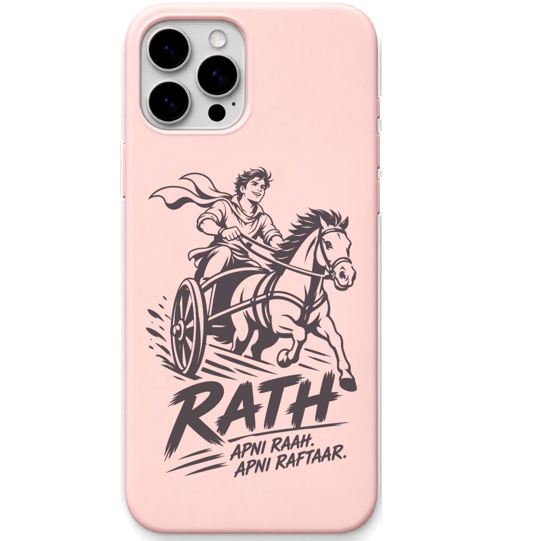 Rath Apni Raah Apni Raftaar engraved pastel silicone phone cover in Blush Pink