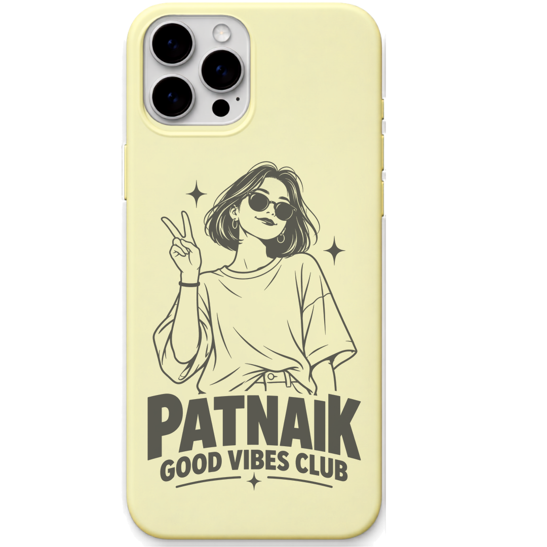 Patnaik Good Vibes Club engraved pastel silicone phone cover in Lemon Yellow