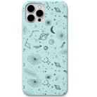 Galaxy Wanderer engraved silicone phone cover in Mint Green