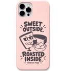 Chhena Poda Sweet Outside Roasted Inside engraved pastel silicone phone cover in Blush Pink