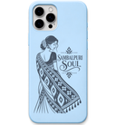 Sambalpuri Soul engraved pastel silicone phone cover in Sky Blue