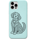 Loyal Heart Dog ornamental dog engraved pastel silicone phone cover in Mint Green