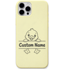 Happy Duckling baby duck custom name engraved pastel silicone phone cover in Lemon Yellow