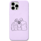 Spoilt With Love parents daughter line art engraved pastel silicone phone cover in Lavender