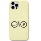 You Keep Me Going heartbeat infinity engraved pastel silicone phone cover in Lemon Yellow