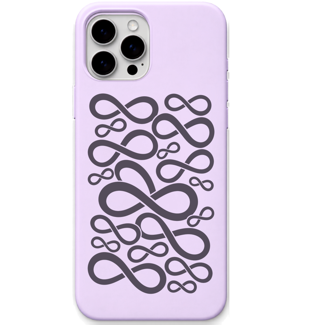 Infinite Possibilities infinity repeat pattern engraved pastel silicone phone cover in Lavender