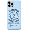 Shiprocket Teamwork + Name engraved phone cover in Sky Blue