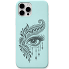 Paisley Gaze paisley eye art engraved pastel silicone phone cover in Mint Green