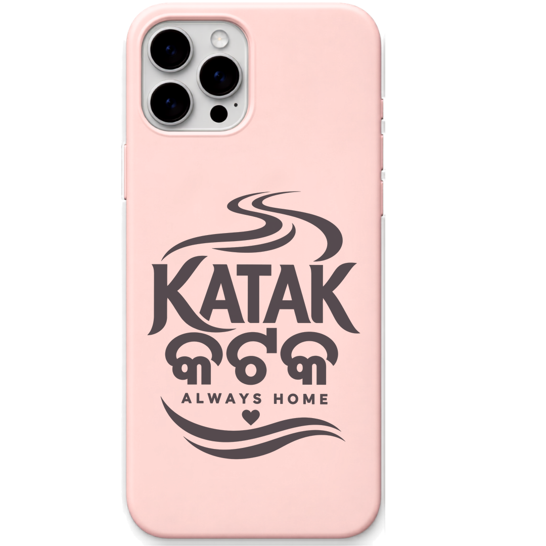 Katak Always Home Cuttack engraved pastel silicone phone cover in Blush Pink