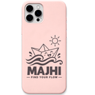 Majhi Find Your Flow engraved pastel silicone phone cover in Blush Pink