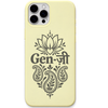 Gen-Zee Desi Roots lotus paisley lettering engraved silicone phone cover in Lemon Yellow