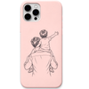 Papa My Highest View dad shoulder ride line art engraved pastel silicone phone cover in Blush Pink