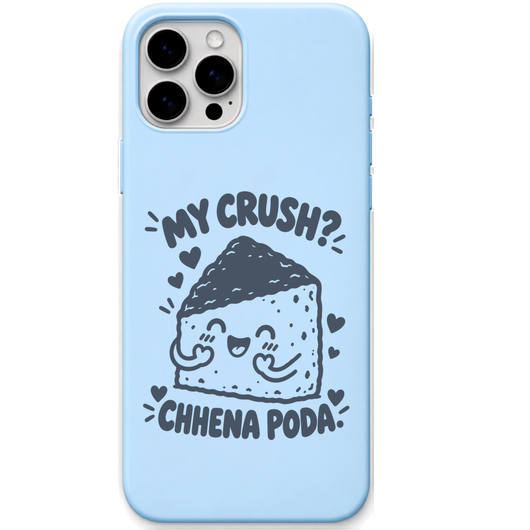 My Crush Chhena Poda engraved pastel silicone phone cover in Sky Blue