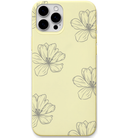 Airy Florals engraved silicone phone cover in Lemon Yellow