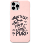 Mentally in Puri Crab Escape engraved pastel silicone phone cover in Blush Pink