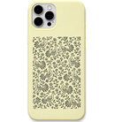 Pattachitra Birdsong engraved pastel silicone phone cover in Lemon Yellow