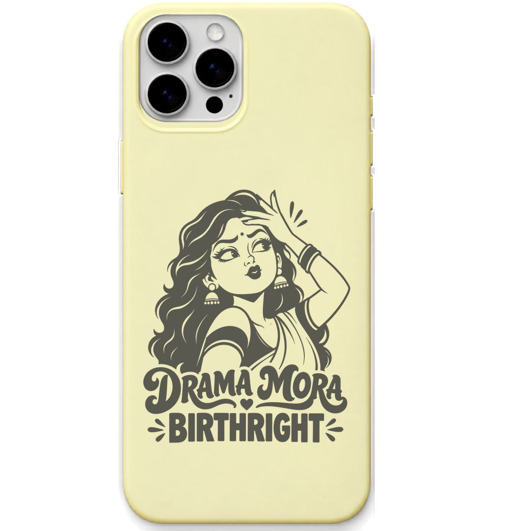 Drama Mora Birthright engraved pastel silicone phone cover in Lemon Yellow