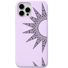 Mandala Sunburst engraved silicone phone cover in Lavender