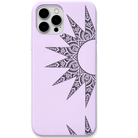 Mandala Sunburst engraved silicone phone cover in Lavender