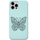 Free Spirit Butterfly ornamental butterfly engraved pastel silicone phone cover in Mint Green