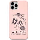 With You Every Shore Puri engraved pastel silicone phone cover in Blush Pink