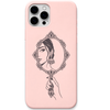 Jhumka Reflection indian mirror illustration engraved silicone phone cover in Blush Pink