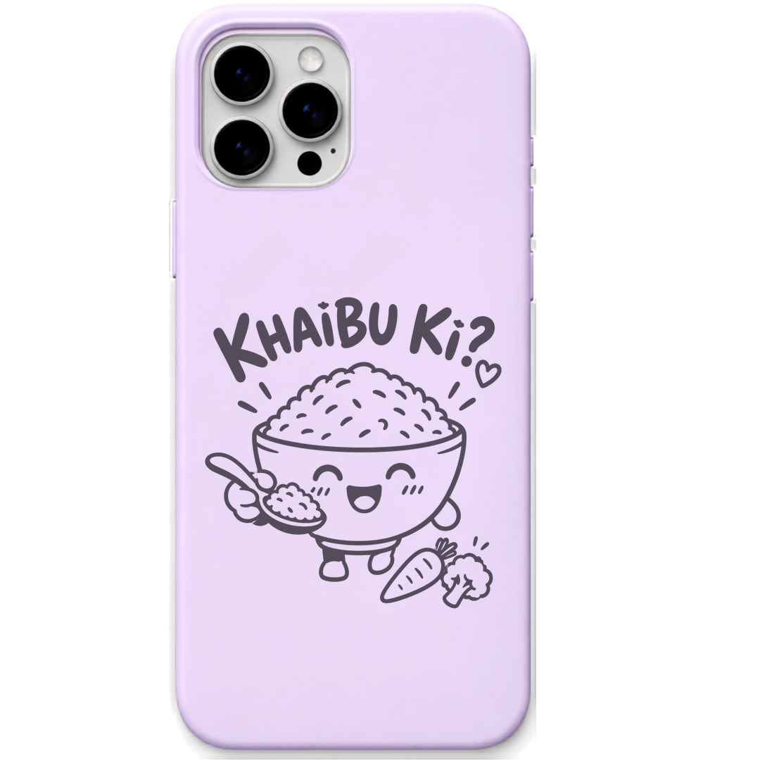 Khaibu Ki engraved pastel silicone phone cover in Lavender